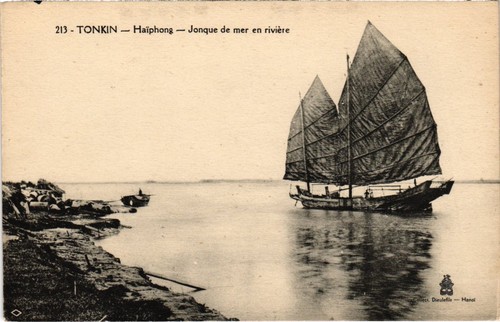 Cpa tonkin jonque mer en - ak,