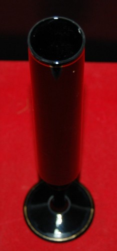 Vase verre noir sur pied - en,