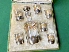 Service liqueur Saint-Louis TALMA réhaussé or & cerclé argent massif en coffret
