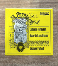 JACQUES PLAFOND - Le Credo Du Paysan (7") 45 Rpm Single 1973 Darkanivap Records