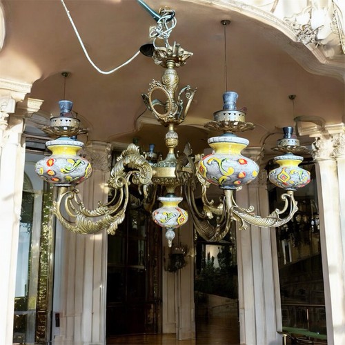 Lustre lumières bronze - lustre,