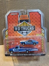 FORD F-350 Ramp Truck + Mustang Drag Team - 1969 - blue - Greenlight 1:64 ...