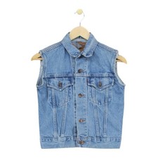 Levis Denim Vest Jacket Womens Size M Blue Made In Canada Cotton