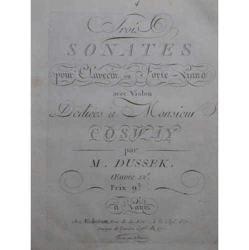 Dussek trois sonates op - j.,