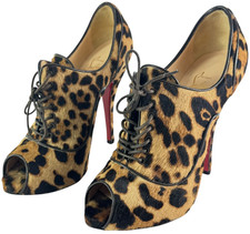 CHRISTIAN LOUBOUTIN Lady Derby 120 pony Luxor Calf Hair Heels Pump 36 - 6US