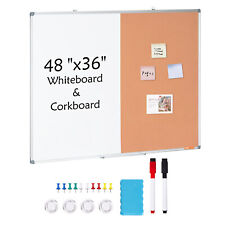 VEVOR Combo Tableau Blanc et Tableau en Liège 120x90 cm avec Cadre en Aluminium