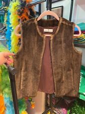 LA MAISON DE LA FAUSSE FOURRURE VINTAGE FAUX FUR SOFT VEST LAYERING TOP FAB! 