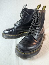 Dr. Martens AirWair NJ004 DOC Combat Boots Black Leather MENS SIZE 6 WOMENS 7 XX