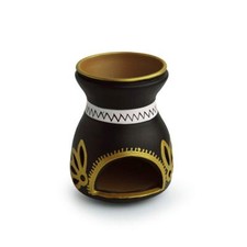 Brûleur D'Huile En Terracotta Peint À La Main Terra Glow Exclusif 5 Pouces
