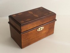 Boite en bois coffre bijoux miroir   vintage dec5