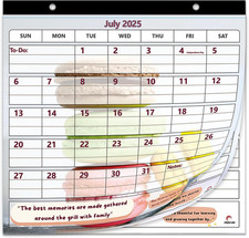 Fridge Calendar 2025 2026, Magnetic, Monthly 10"X10"