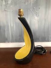 JOLIE  LAMPE EN CÉRAMIQUE NOIRE ET JAUNE VINTAGE, VINTAGE