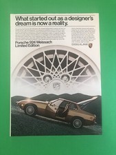 PORSCHE 924 WEISSACH VINTAGE ORIGINAL PRINT AD ADVERTISEMENT PRINTED