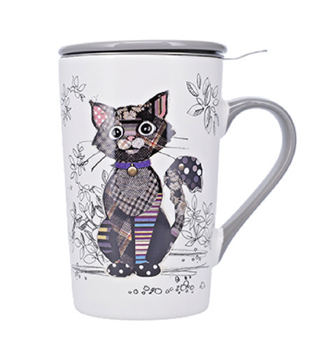 Tisanière porcelaine chat - en,