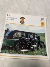BSA 650 A10 Golden Flash side-car Gemini 1951 carte moto de collection Atlas UK