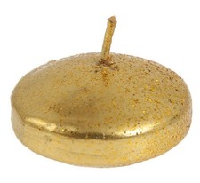 Bougie flottante pailletée Or x4