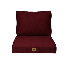 Coussins pour fauteuil effet lin déhoussable 50x50cm prune