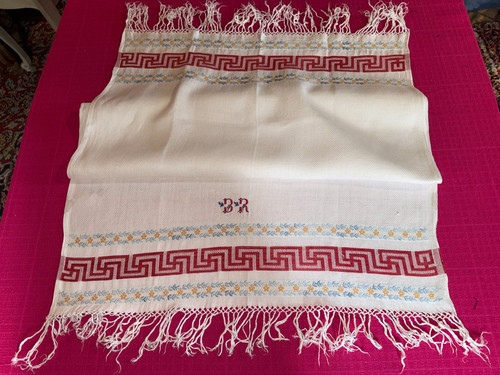 Ancienne serviette bain art - ancienne,