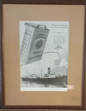 ADVERTISEMENT SHELL OIL GASOLINE OIL WELL CAN NO. 6 FRAMED   