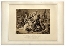 CAPTURE of ROGER de MORTIMER - 1880s Large Historical Antique Sepia Engraving