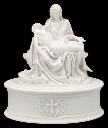 Urne avec motif pietà blanche - urne,
