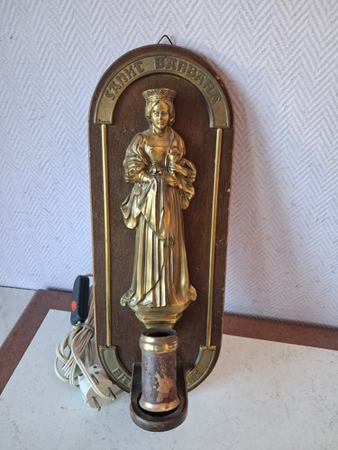 Sainte barbe laiton doré bois - barbe,