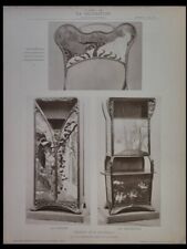 MEUBLES DE LOUIS MAJORELLE - 2 PLANCHES 1899/1901 - ART NOUVEAU, LACHENAL