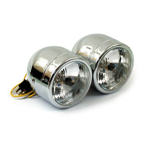 Double phare chromé - double, 4"