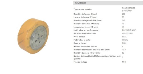 Roue motrice mic 200 mm - motrice,
