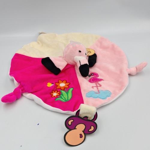 Doudou plat rond flamant - , rose