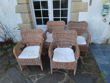 4 GRANDS FAUTEUILS ROTIN