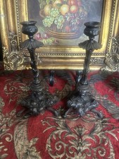 Pair of Napoléon III Candlesticks with  Paw Feet French Antique 19th