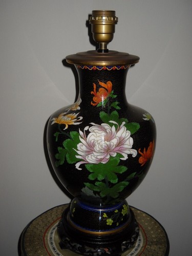 Cloisonne vase pied lampe - cloisonne,