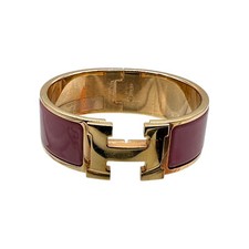 Hermès Clic-Clac H PM Wide Bangle Bracelet - Rose Velours