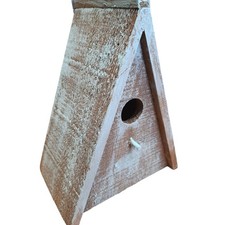 Nichoir triangulaire pour oiseaux GIES en bois 16.5 x 11 x 21 cm bleu /brun