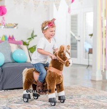 Vertbaudet Cheval à Roulettes Marron foncé jouet jeu bascule enfant