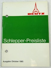 Deutz D15 D2505 D3005 D4005 D4505 D5005 D5505 D8005 Tractor Price List 10/1965
