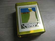 Ancienne boîte à cigarettes Constantin Hannover Reitschule Extra, tôle dorée