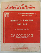Livret d'entretien Rateau-Faneur F-P B-2 Mc Cormick International IH tracteur MF