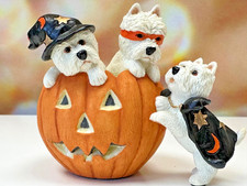 "Three Halloween Westies" Figurine by Peakdale Collectables – Made in England