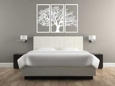 TRIPTIQUE DÉCORATIF AJOURÉ, ARBRE DE VIE, DÉCORATION MURALE 3D, ORNEMENT, 80 x 1
