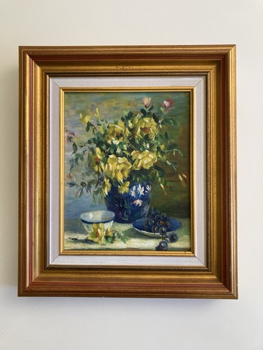 Tableau nature morte fleurs - , et