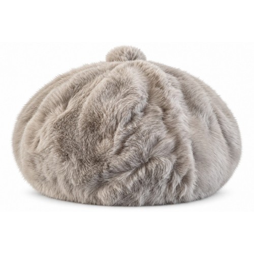 Béret fourrure femme gris - fourrure,