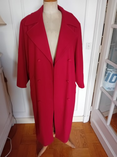 Manteau long femme - rouge, uni