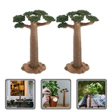  2 Pcs Arbres Topiaires Artificiels Mini Ornement Modèle Miniatures