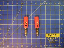 2 x Fiche Banane Mâle vis Ø 4 mm x 35 mm Modèle PRO plaqué Nickel Train HO OO N