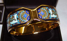 Authentic MICHAELA FREY WILLE Greco-Roman Pegasus Horse 24K Enamel Bangle NIB