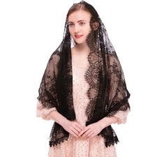 Écharpe en Dentelle Noire