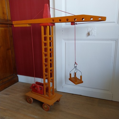 Jouet ancien bois grue - ancien, en