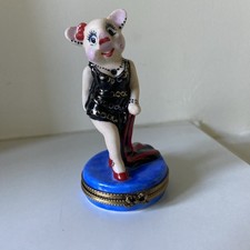 Boîte En Porcelaine De Limoges Rochard Sexy Girl Dame Cochon